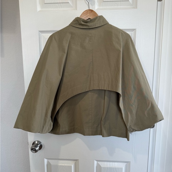 Commense Tan Khaki Cape Coat Oversized swing Coat Button Front Never Worn - Picture 4 of 15